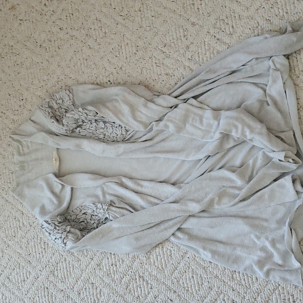 "mystree" super soft long sleeve with ruffled bits pullover